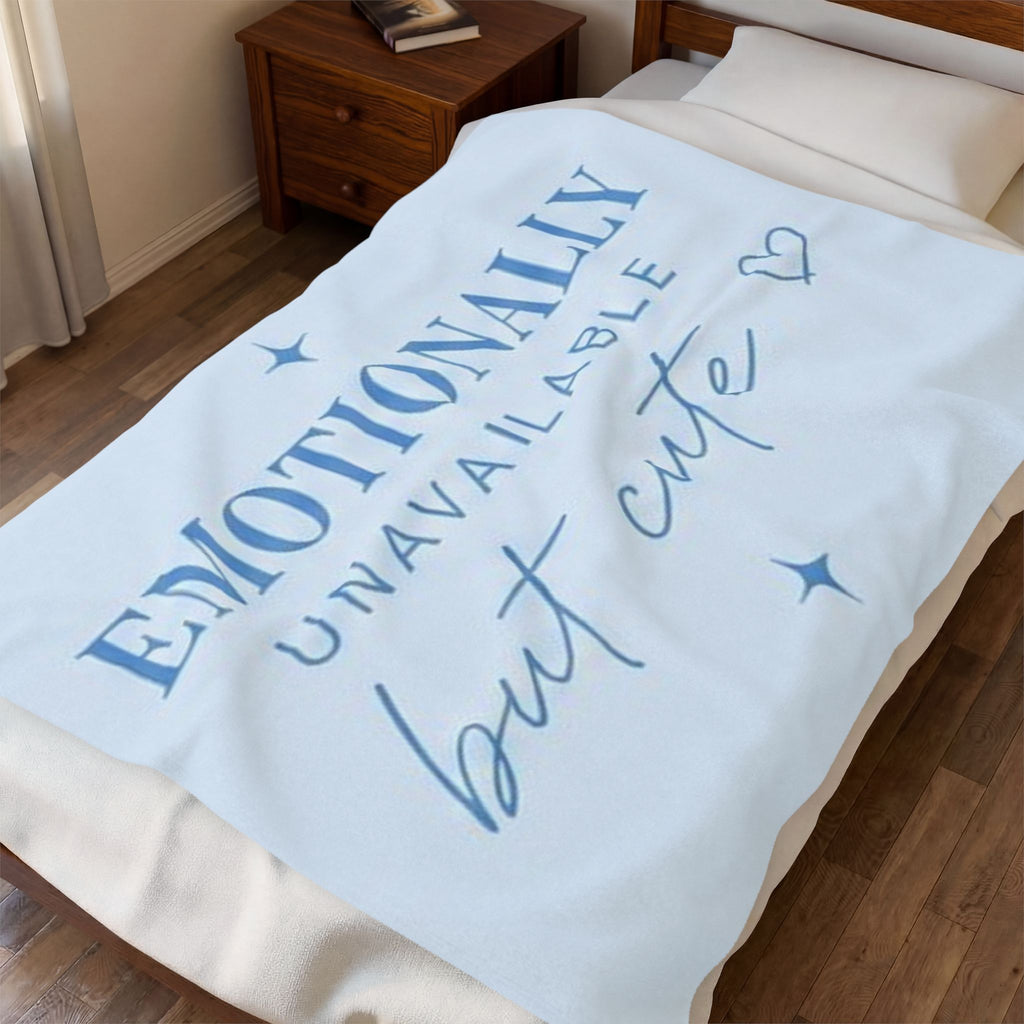 Velveteen Plush Blanket — “Emotionally Unavailable but Cute” Cozy Throw