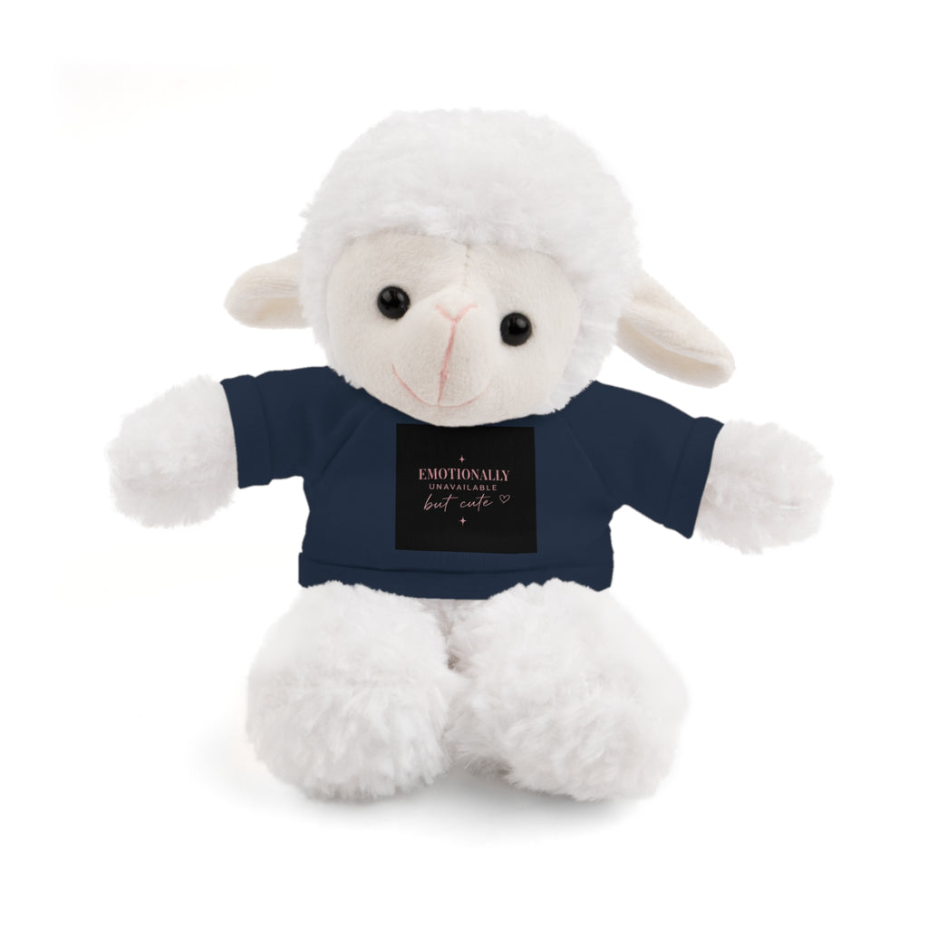 Plush Bunny with 'Emotionally Unavailable But Cute' Tee