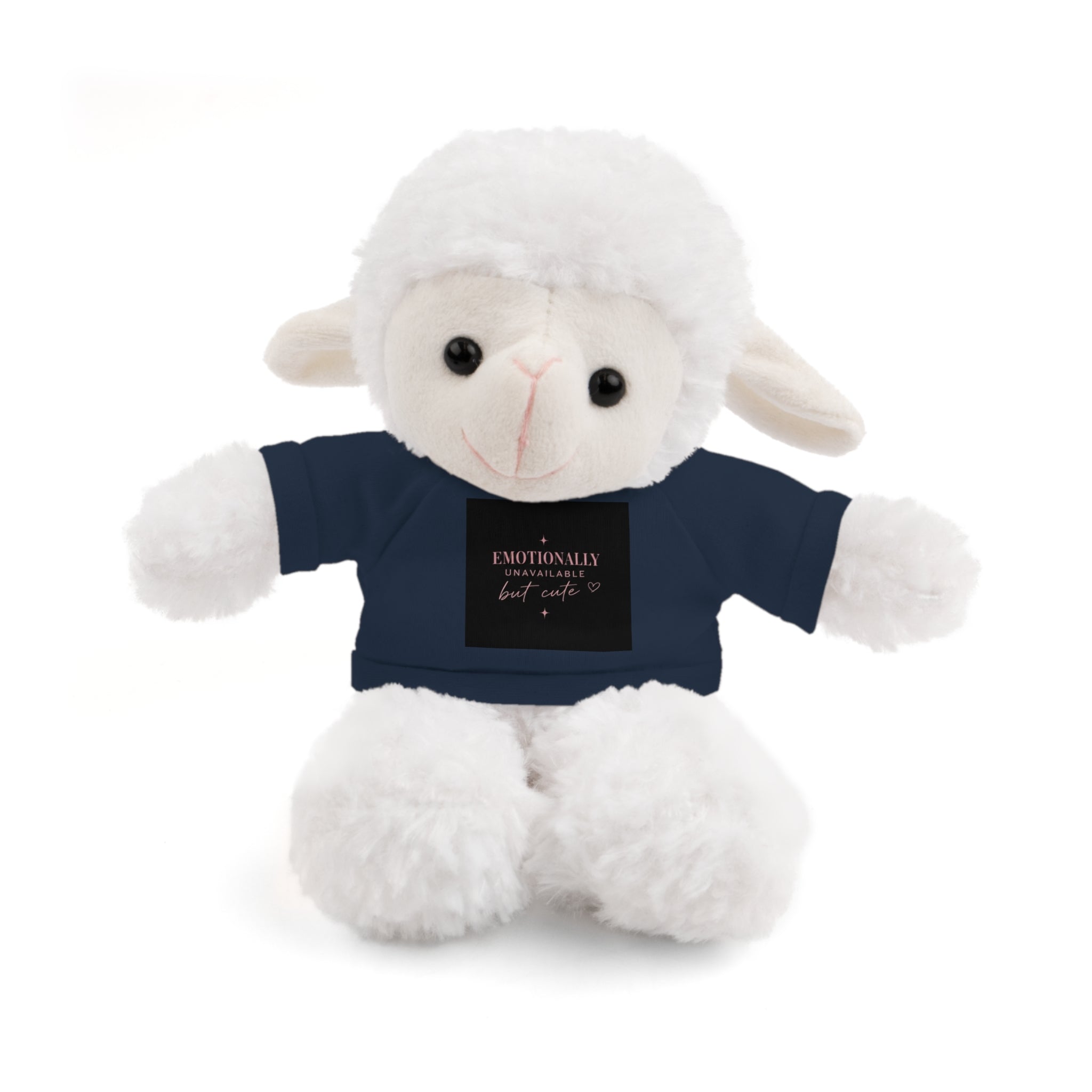 Plush Bunny with 'Emotionally Unavailable But Cute' Tee