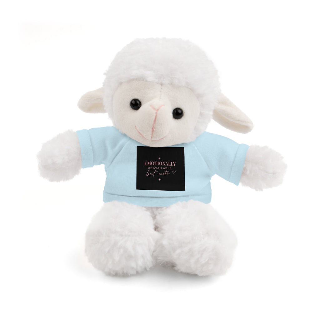 Plush Bunny with 'Emotionally Unavailable But Cute' Tee