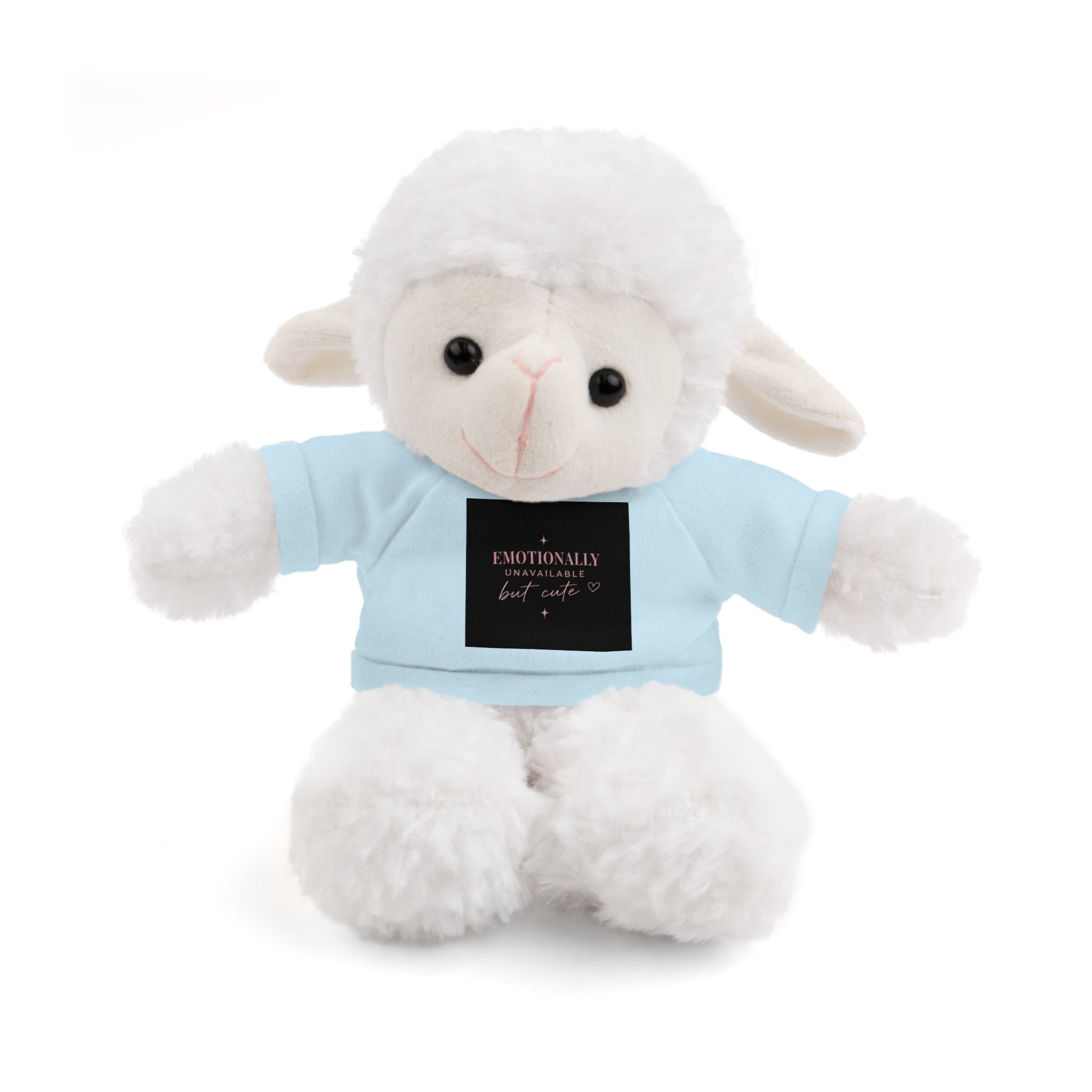 Plush Bunny with 'Emotionally Unavailable But Cute' Tee
